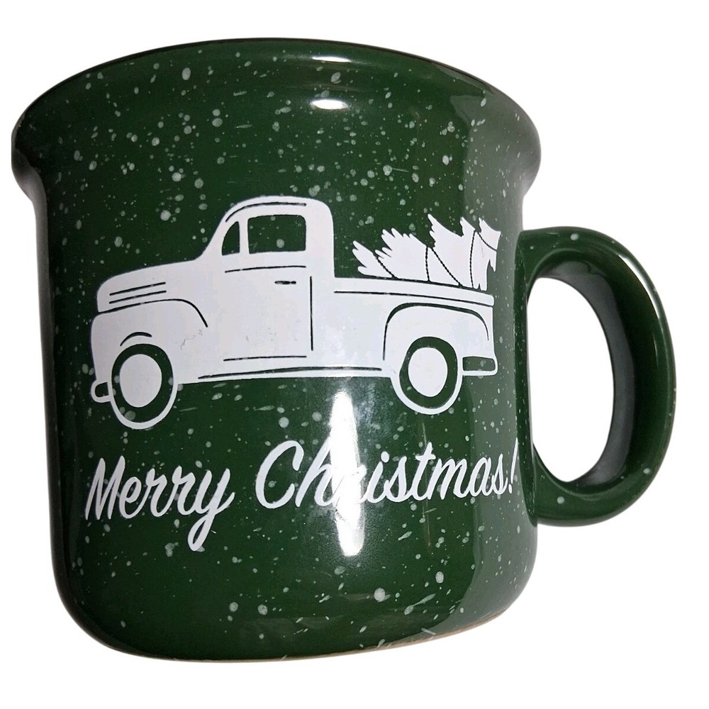 Christmas Tree Truck Coffee Mug 16 Oz‎ Rustic Holiday Retro Style